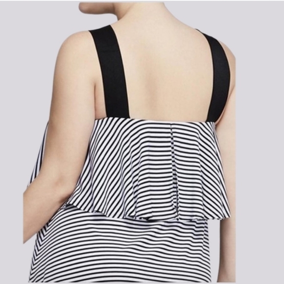 NWOT Lane Bryant Black And White Striped Tiered Midi Dress Size 18/20 - Picture 3 of 11